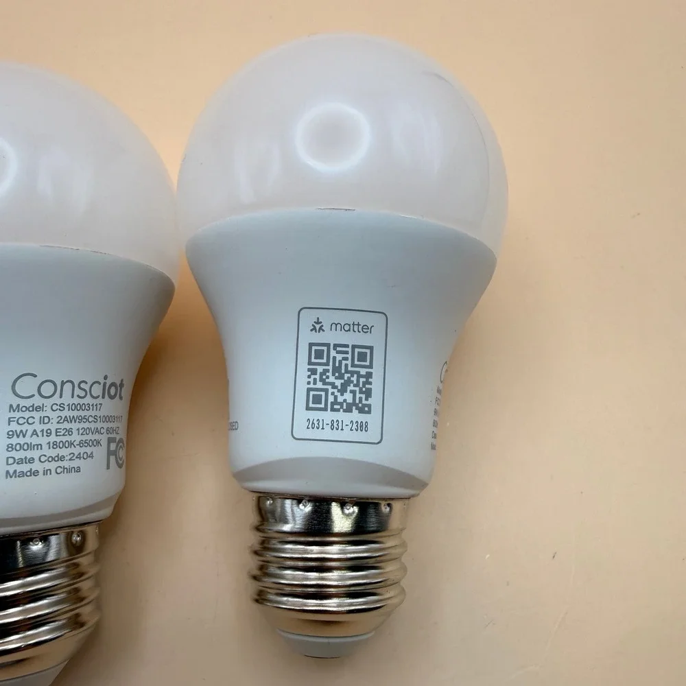 Set of 3 Consciot Smart LED Bulbs, WiFi Bluetooth Color Changing, Music Sync, 60